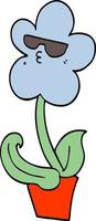 coole Cartoon-Blume vektor