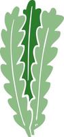 tecknad serie klotter grön löv vektor