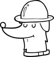 Cartoon-Hund mit Hut vektor
