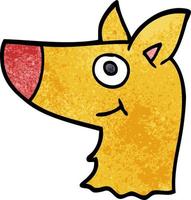tecknad serie klotter Lycklig hund ansikte vektor