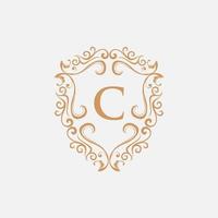 buchstabe c schild ornament luxus logo vektor