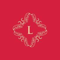 Buchstabe l Luxus-Ornament-Monogramm-Logo vektor