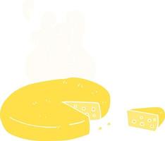 platt Färg illustration av en tecknad serie ost vektor