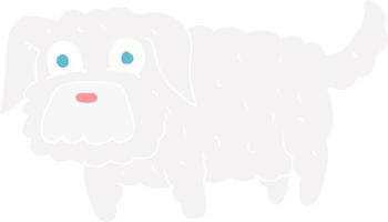 platt Färg illustration av en tecknad serie små hund vektor