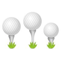 Golfbälle lokalisiert auf weißem Hintergrund vektor