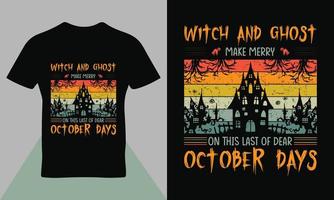 Lycklig halloween Citat typografi tshirt design vektor