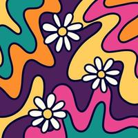 sextiotalet abstrakt flytande retro daisy virvlar vektor