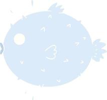 Cartoon-Kugelfisch im flachen Farbstil vektor