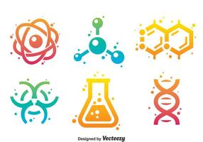 Wissenschaft Gradient Icons vektor