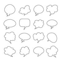 sechzehn Arten von Chat-Nachrichtenblasen vektor