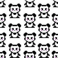 Nahtloses Muster mit niedlichem Panda auf weißem Hintergrund. vektor