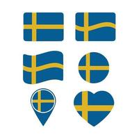 Sverige flagga ikon vektor design