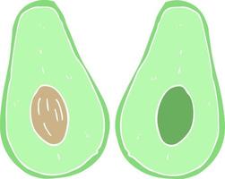 flache farbillustration der avocado vektor