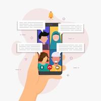 Gruppen-Videoanruf-Anwendung auf dem Smartphone vektor