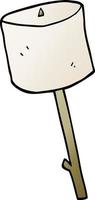 tecknad serie klotter marshmallow på pinne vektor