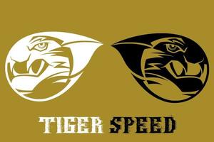 Tigerkopf-Logo mit Geschwindigkeitsmodell vektor