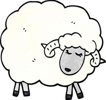 Cartoon-Doodle-Schafe mit Hörnern vektor