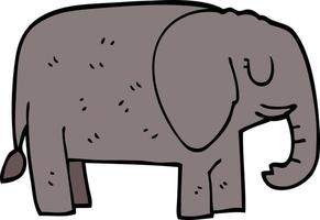 Cartoon-Doodle-Elefant steht still vektor