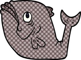 lustiger Cartoon-Doodle-Fisch vektor