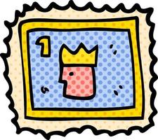 Cartoon-Doodle-Stempel mit königlichem Gesicht vektor