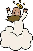 Cartoon-Doodle-Gott auf Wolke vektor