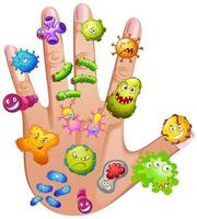 mänsklig hand full av olika virus vektor