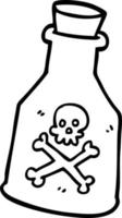 linje teckning tecknad serie förgifta flaska vektor