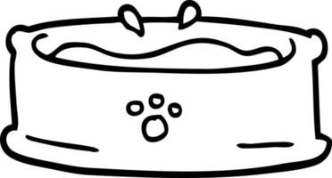 Strichzeichnung Cartoon Pet Bowl vektor