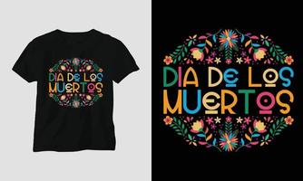 dia de los muertos - dag av död t-shirt design vektor