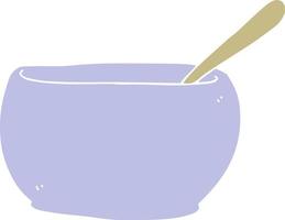 Cartoon-Suppenschüssel im flachen Farbstil vektor