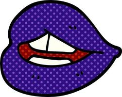Cartoon-Doodle lila Lippen vektor