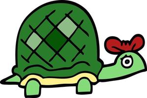 tecknad serie klotter rolig sköldpadda vektor