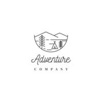 berg läger äventyr logotyp mall design vektor