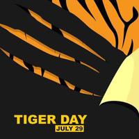 tiger dag design med repor över tiger mönster vektor