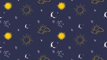 Muster Sonnen, Sterne und Monde Symbol Vektor Illustration eps10