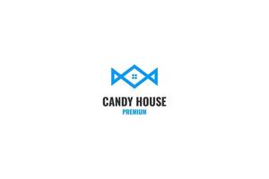 flaches Candy House-Logo-Design vektor