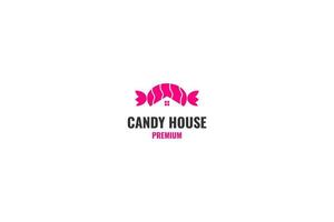 flaches Candy House-Logo-Design vektor