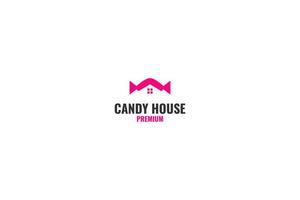 flaches Candy House-Logo-Design vektor