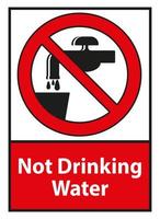 inte dricksvatten symbol tecken vektor