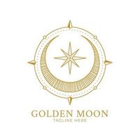 goldenes mond- und sternlogo für unternehmen vektor