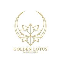Goldenes Lotus-Logo-Design für Tattoo-Unternehmen oder Unternehmen vektor