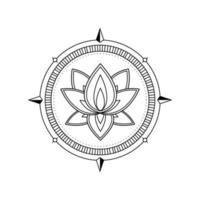 monochromes Lotus-Logo-Design für Tattoo-Unternehmen oder Unternehmen vektor
