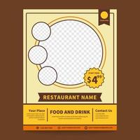 leeres gelbes Restaurant-Flyer-Design vektor