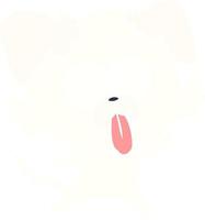 platt färg stil tecknad hund med tungan sticker ut vektor