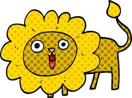 tecknad doodle lyckligt lejon vektor