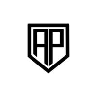 ap-Brief-Logo-Design mit schwarzem Hintergrund im Illustrator. Vektorlogo, Kalligrafie-Designs für Logo, Poster, Einladung usw vektor