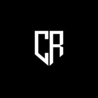 cr-Buchstaben-Logo-Design mit schwarzem Hintergrund in Illustrator. Vektorlogo, Kalligrafie-Designs für Logo, Poster, Einladung usw. vektor
