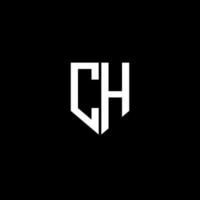 ch-Buchstaben-Logo-Design mit schwarzem Hintergrund in Illustrator. Vektorlogo, Kalligrafie-Designs für Logo, Poster, Einladung usw. vektor