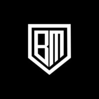 bm-Brief-Logo-Design mit schwarzem Hintergrund in Illustrator. Vektorlogo, Kalligrafie-Designs für Logo, Poster, Einladung usw. vektor