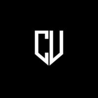 cu-Buchstaben-Logo-Design mit schwarzem Hintergrund im Illustrator. Vektorlogo, Kalligrafie-Designs für Logo, Poster, Einladung usw. vektor